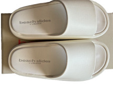 BEACH SLIDES By J/SLIDES NYC SQUISH WHITE EVA Size 8 M