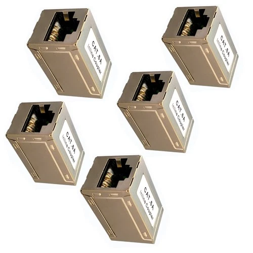 5Pcs Cat6A Inline Coupler Female to Female RJ45 Ethernet Port Insert Connector