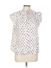 CATHERINE Catherine Malandrino Women White Short Sleeve Blouse L