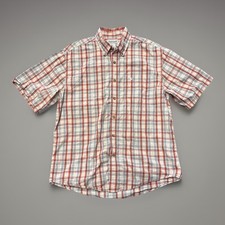 Carhartt Plaid Button Down Shirt Mens Large Relaxed Fit Short Sleeve Work Casual