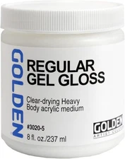 Regular Gel Gloss by GOLDEN, 8 fl. oz. Jar, 8 Fl Oz (Pack of 1), Clear 