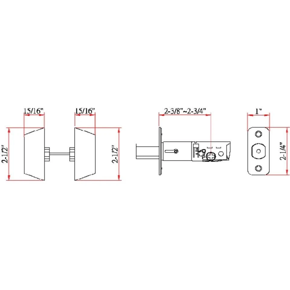 Cerradura de cerrojo de doble cilindro, cerradura de puerta delantera de latón pulido, se adapta a 2-3/4" y... Foto 2 de 4