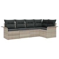Gartensofa Set 5 Tlg Poly Rattan Mit Kissen Lounge Sitzgruppe Terrasse