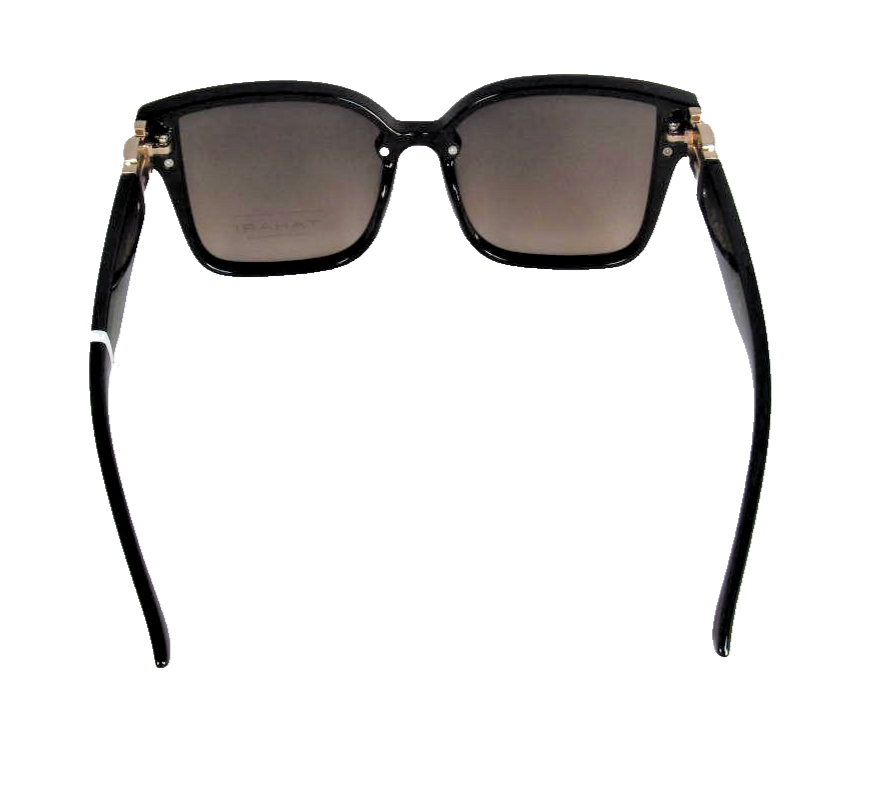 Tahari Oversized Black Plastic Sunglasses Gold Chain Accent  display picture 2