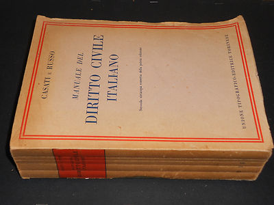 Casati e Russo MANUALE DEL DIRITTO CIVILE ITALIANO 1950 Unione Tip.-Ed Torinese 