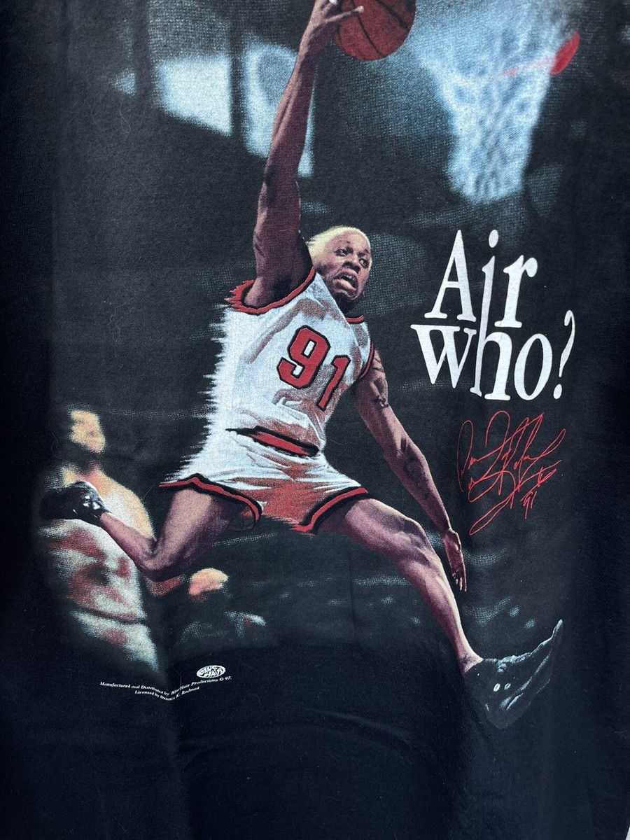 Vintage 1997 Blue Hair Productions Dennis Rodman Air Who Jordan