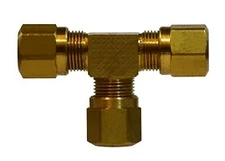 DOT Nylon Tubing Air Brake Tee, 1/4", Brass 38044
