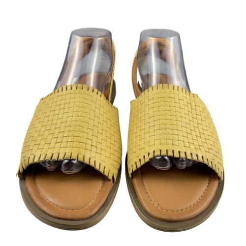 Spring Step Women's Gelsi Sandals US 10 EU 41 Yellow Leather Sling Back Open Toe - Picture 3 of 11