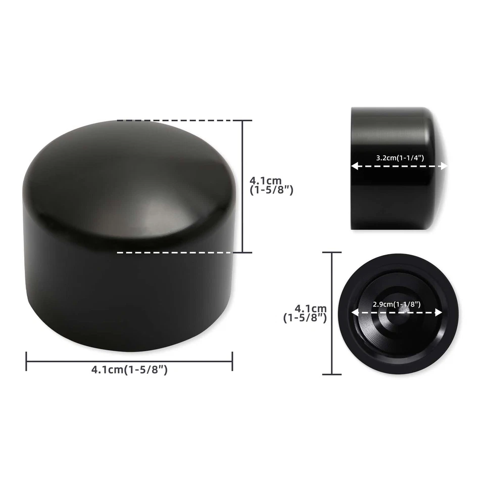 2x Tapas de tuerca de eje delantero CNC negras para Harley 2002-2011 VRSC V-Rod Foto 2 de 4