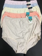 5 Pc Vanity Fair Cotton Brief 15320 Solid Mix Colors Sz- 6~7~8~9~10 $5 EACH
