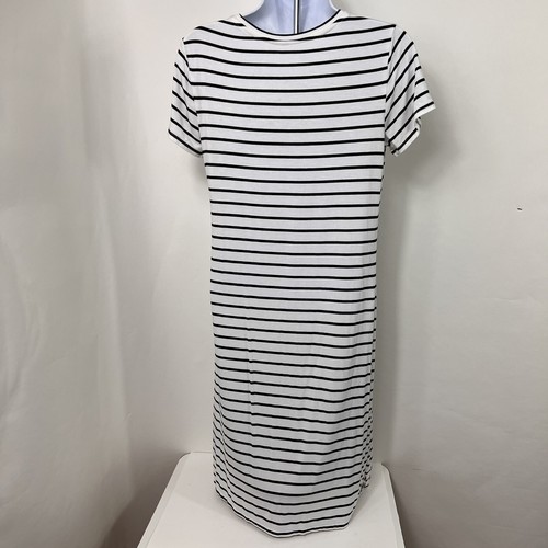 Liz Lange Maternity T Shirt Dress Women's XS Short Sleeve Knee Length Striped - Picture 6 of 10
