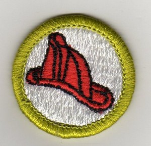 Fire Safety Merit Badge Type H Plastic Back 1972 2002 Mint Ebay