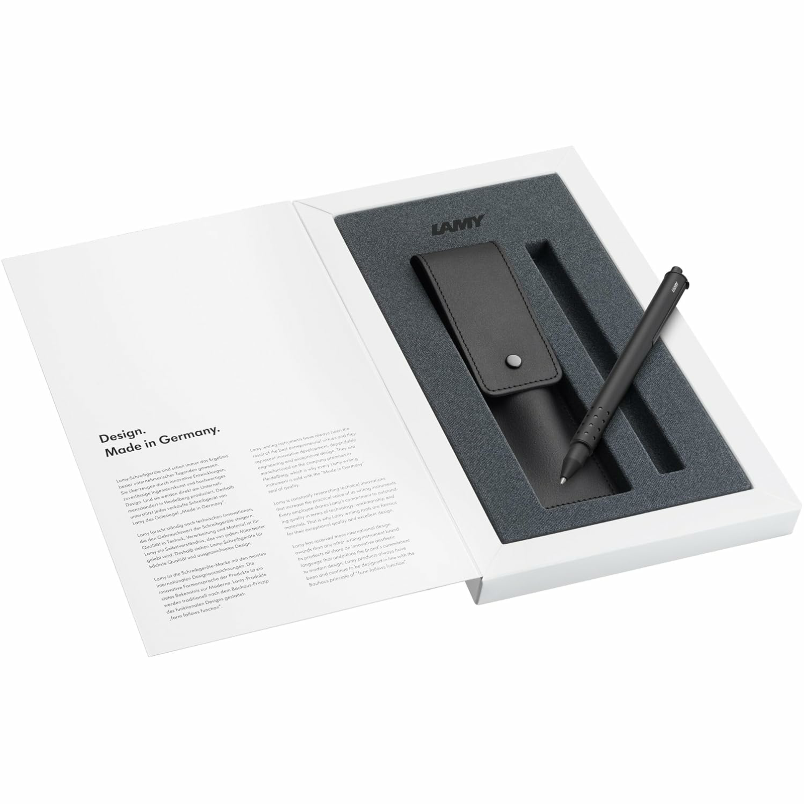 LAMY 331 TR swift Black Rollerball Pen and Leather Pouch Set
