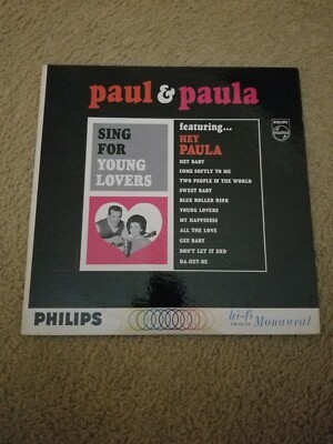 Paul & Paula ''Sing for Young Lovers'' Hey Paul D/G  Mono 1963 Vinyl Lp Vg