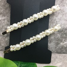 2 PC 3  Faux Pearl Hair Clips Decorative Hair Pins Barrette Set New Free Ship 93