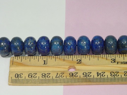 BUTW (6) Natural AAA Afghanistan Lapis Lazuli 10 x 14mm Rondelle Beads 0473E - Foto 4 di 4