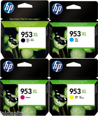 HP No 953XL ( Multipack ) Black, Cyan, Mag & Yellow Original OEM Ink ...
