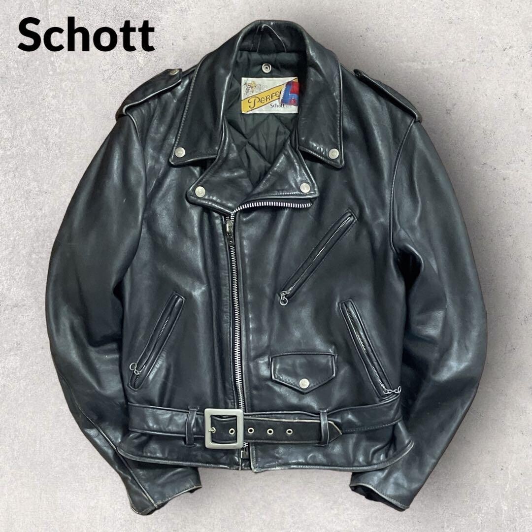 Schott Perfecto Double Leather Riders Jacket Size 38 Made in USA