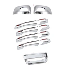 Chrome Top Mirror + Tailgate +Door Handle Cover Trim for Jeep Grand Cherokee 14+