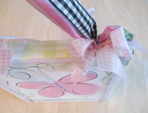 Pink Butterfly Wall Decor Canvas Art Hanging Girl's Room Nursery Ribbons Sparkly - Picture 4 of 12