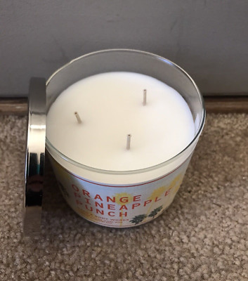 Bath Body Works Candle Orange Pineapple Punch 3 Wick Scented BBW NEW RETIRED