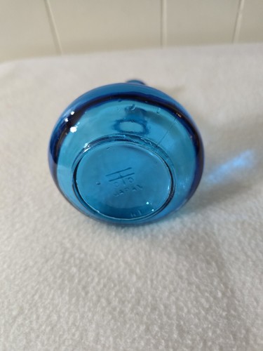 Vtg Blue Glass Apothecary Oil Corked Bottle Genie MCM - Picture 4 of 7