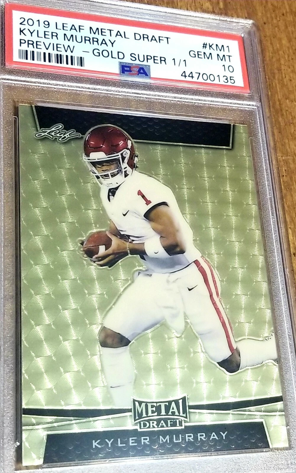 Kyler Murray Leaf Metal Draft Preview #KM1 Gold Super 1/1