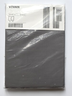 IKEA HANNALILL Tenda Grigia 57x98 Cm (1 Paio) - Cotone 100%, Con Nastro Per Pieghe, Linguette Nascoste, Lavabile In Lavatrice