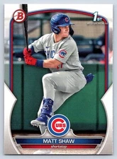 MATT SHAW  CUBS RC 1st card  2023 BOWMAN DRAFT #BD-33