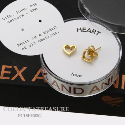Authentic Alex and Ani Precious Heart (14kt GP) Earrings