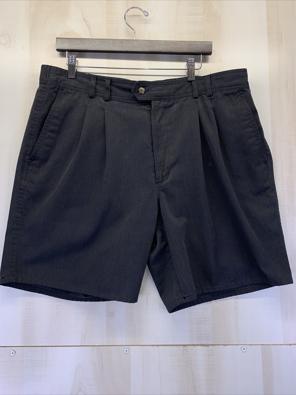 Vintage Bugle Boy Dark Gray Pleated Front Mens Shorts Size 365718 eBay