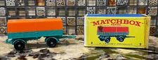 Vintage 1960s MATCHBOX Diecast No 2 MERCEDES TRAILER Toy w ORIGINAL BOX