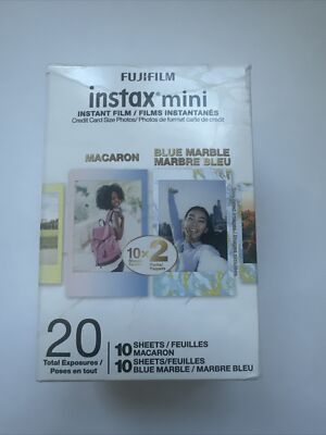 Fujifilm Instax Mini 2-Pack Instax Film - 20 Sheets - Blue Marble/Macaron
