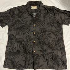 Vintage Paradise Found Hawaiian Shirt Button Up Medium Floral Honolulu Rayon