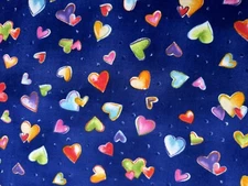 Debbie Mumm flannel by South Sea Imports 21104-452 Hearts, blue