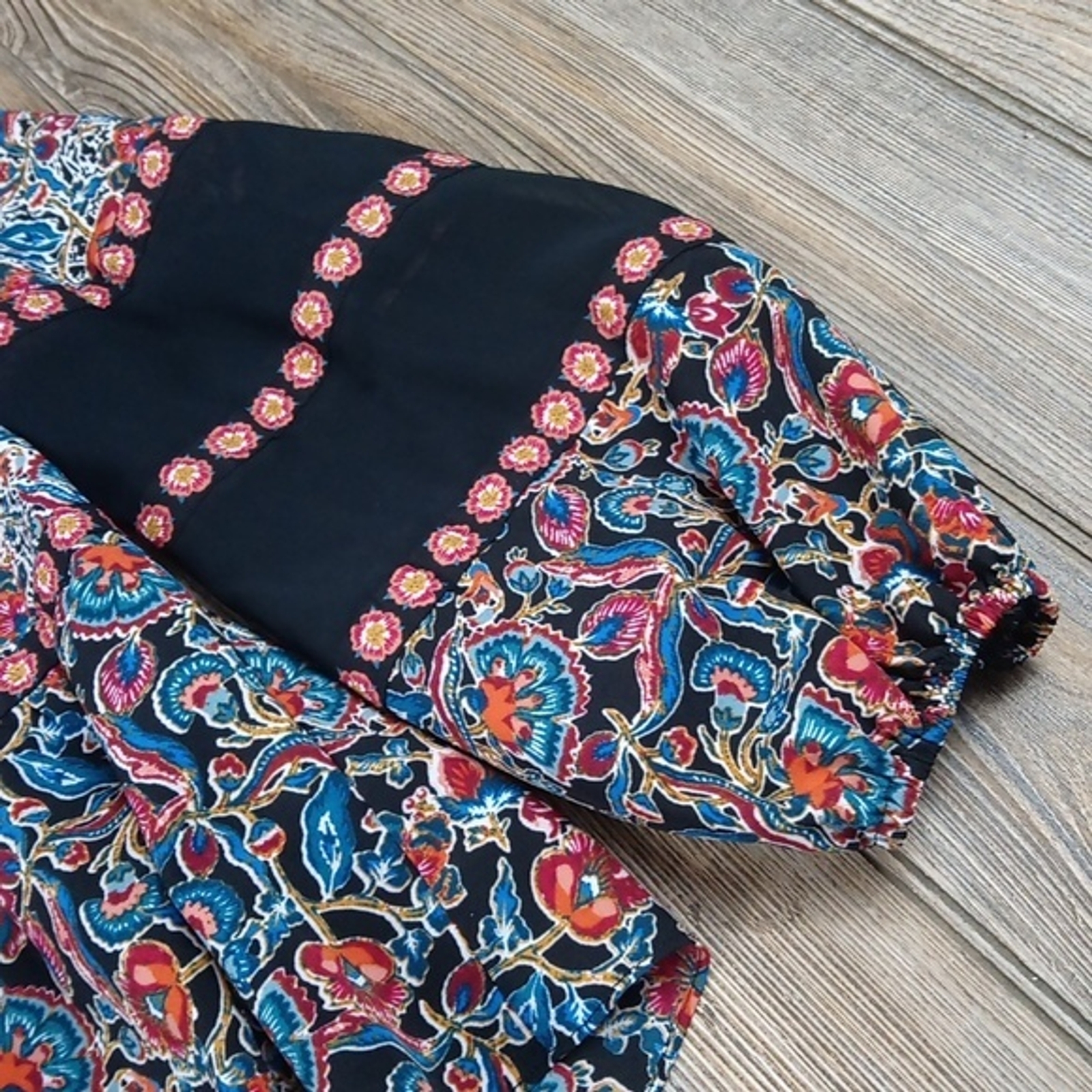 Colorful Trippy Eccentric Pattern Print Long Ball… - image 5