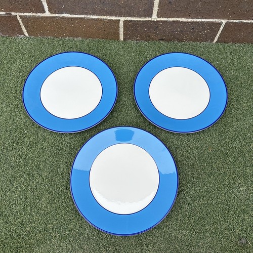 Set of 7 Treviso Pagnossin Ironstone Spa Sky Blue 10 3/4" Dinner Plates Italy - Picture 5 of 6