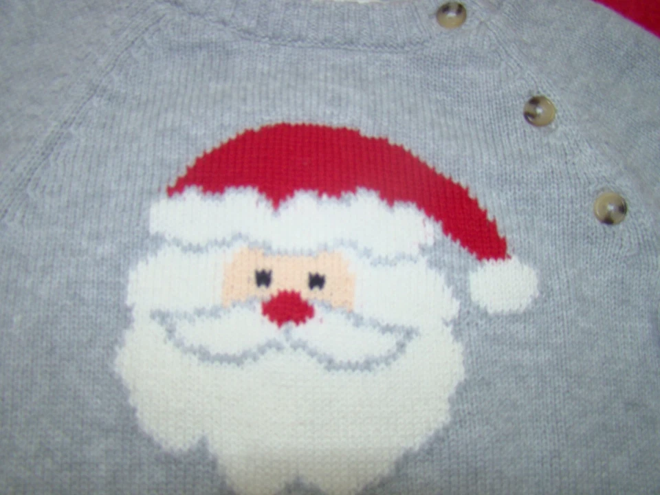 Suéter de Navidad Starting Out para niños talla 12 meses cara de Santa Foto 2 de 4