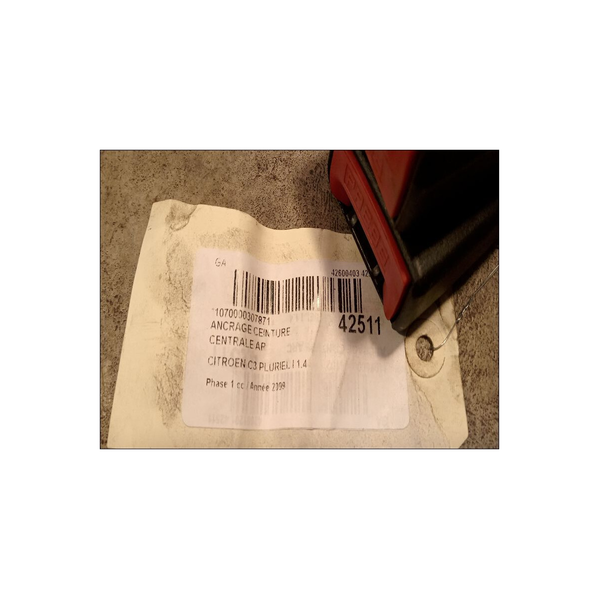 ancrage ceinture centrale arrière citroen C3 PLURIEL I 42511 | eBay