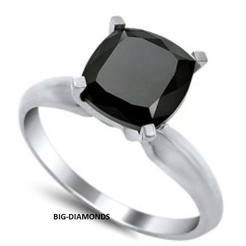 0.50 ~ 5.00Ct solitario diamante negro formas de lujo anillo de plata de ley 925 - Imagen 6 de 16