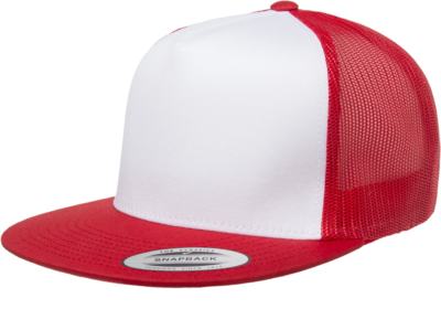YP Classics Flat Bill Trucker Cap Yupoong Meshback Snapback Hat 6006 5-Panel