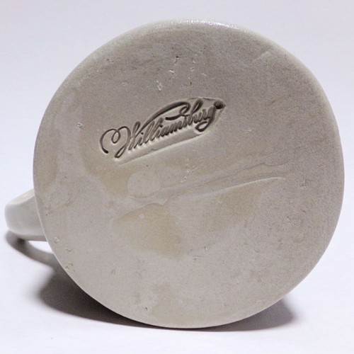 Colonial Williamsburg Coffee Tea Mug Blue Oak Leaf Pattern Salt Glaze Stoneware - Picture 8 of 10