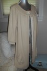 Long Sweater Cardigan Duster Drop Waist Pockets Laurie B. Ribbon Button Snap - L