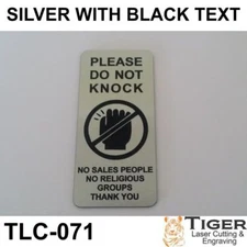 Please Do Not Knock Sign - No Sales People No Religious Groups Thank You Sign