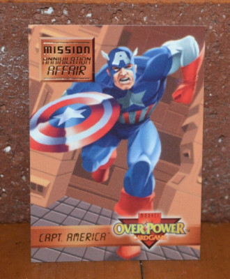 SPIDER-MAN '97 FLEER TRADING CHASE GAME CARD OVER POWER CAPTAIN AMERICA