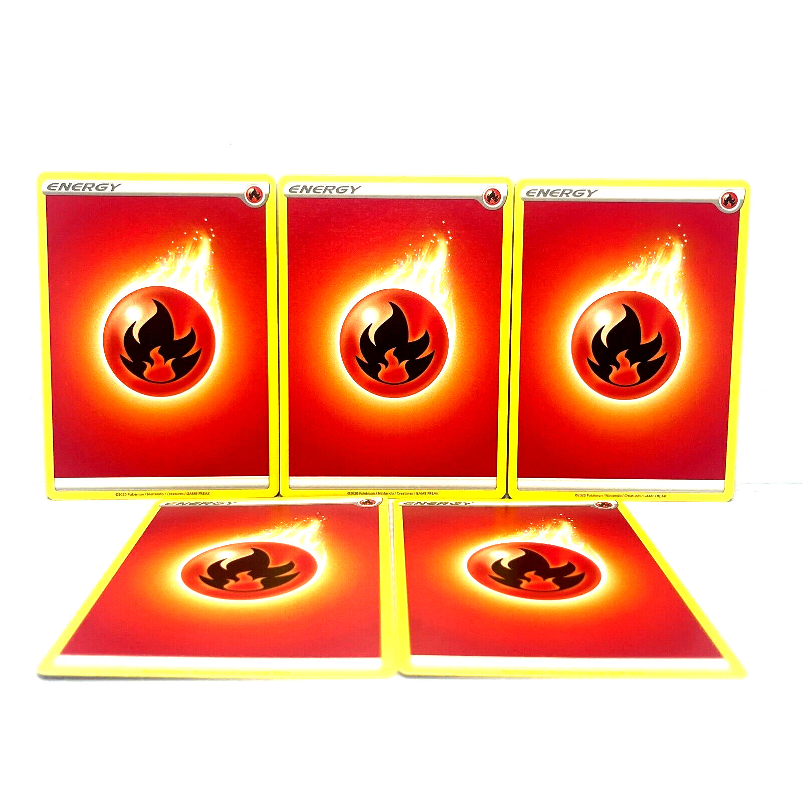 5 x 2020 POKEMON SWORD & SHIELD - FIRE ENERGY CARDS