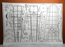 1930 LOCKHEED VEGA TRANSPORT BALSA FREE FLIGHT MODEL AIRPLANE PLANS 20" WINGSPAN