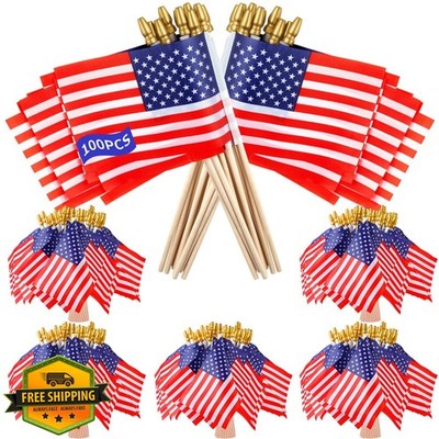 BlissfulTie 100pcs 4x6 Inch US Flags