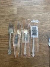 New Estia Dorian Stainless Steel Silverware Flatware Salad Forks Set Of Four