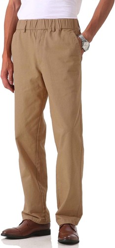 Pantalones de sarga de algodón de peso medio para hombre con cintura elástica completa, mosca funcional - Imagen 3 de 51